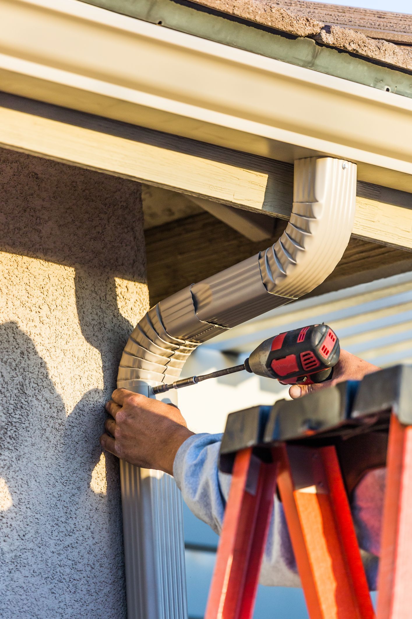 Roofer repair house rain gutter pipeline — Mount Wolf, PA — Dover Roofing Services