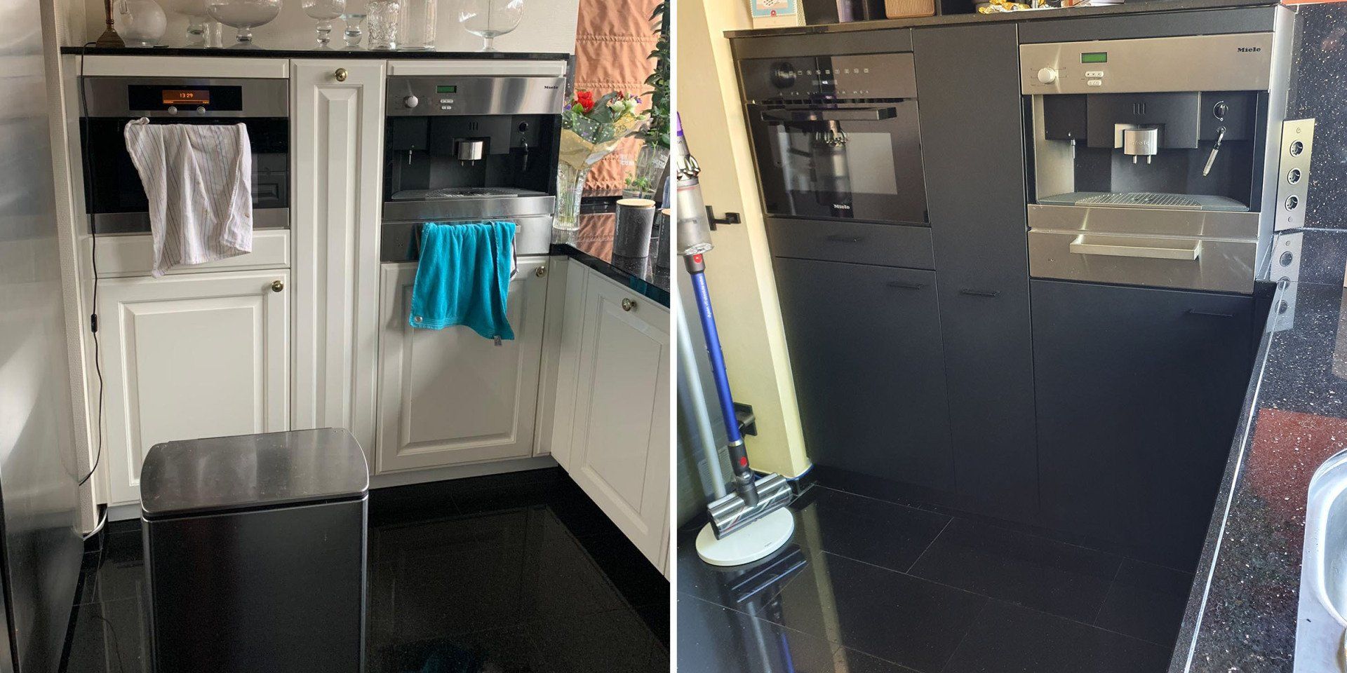 Nieuwe keukendeurtjes ovenkast Capelle aan den IJsel voor en na