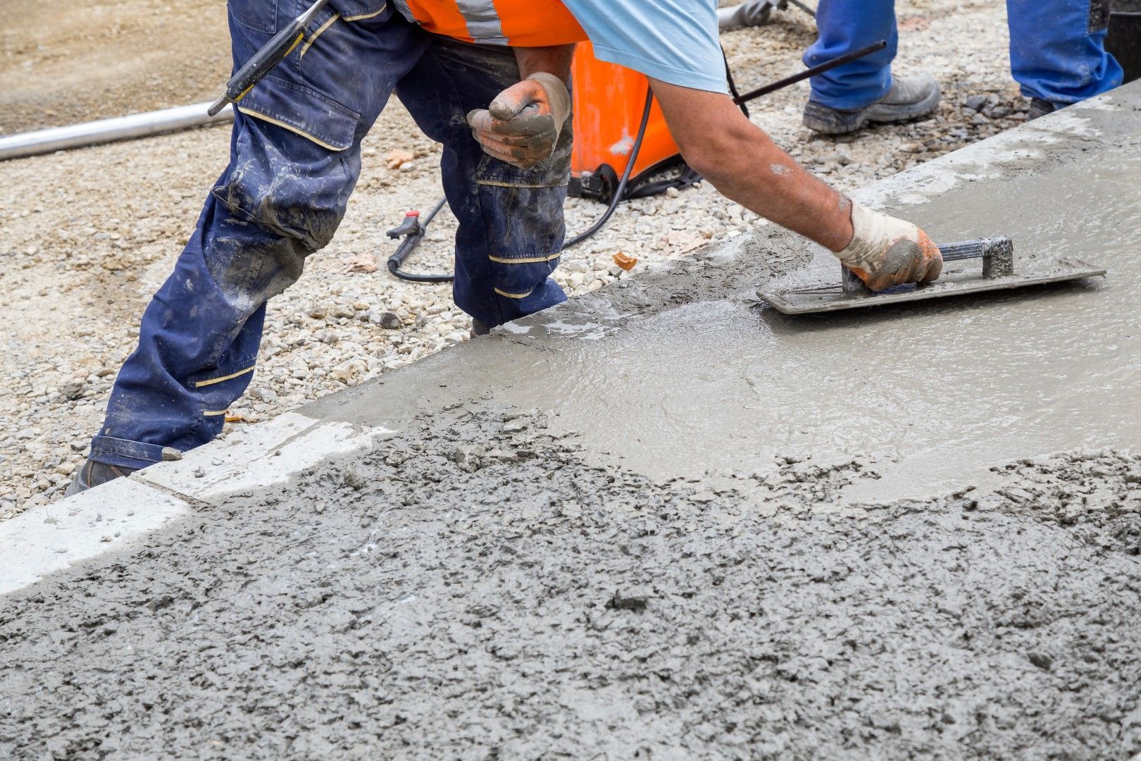 An image of a concrete contractor installing a patio in Sun Lakes, AZ