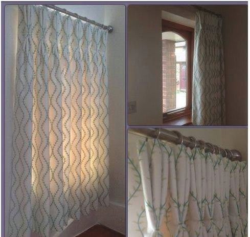 waved cream curtains