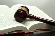 gavel on a book