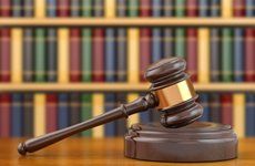gavel in a library