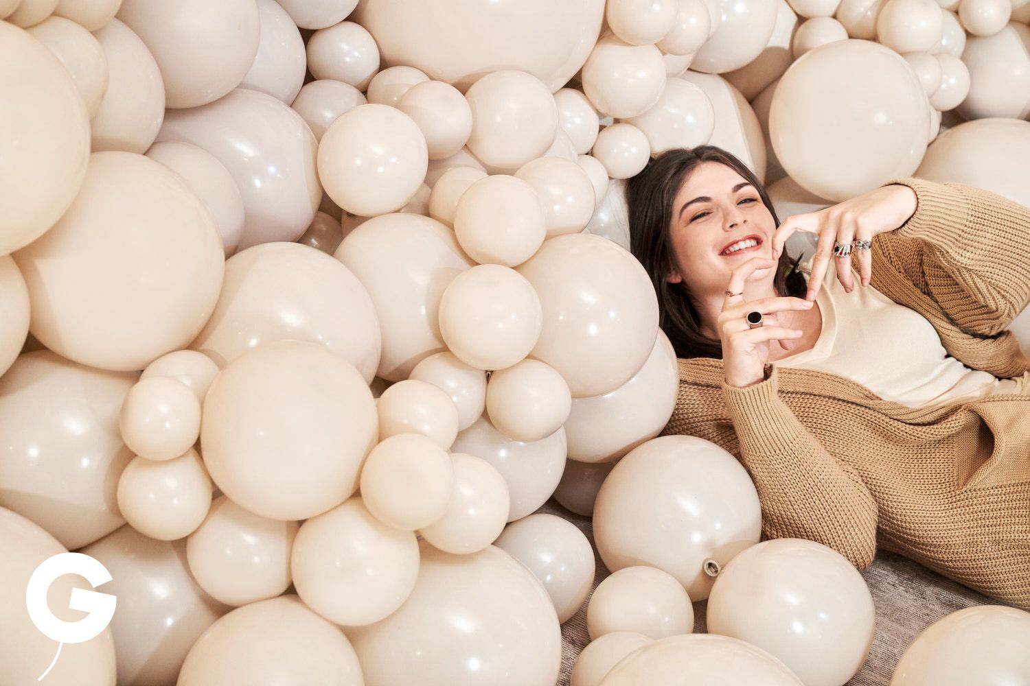 new trending beige latex balloons