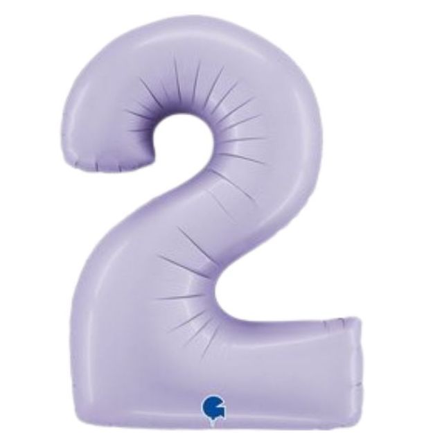 Gemar number 2 shaped foiled lilac 40