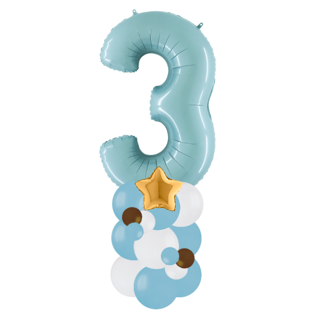 blue and white column number 3