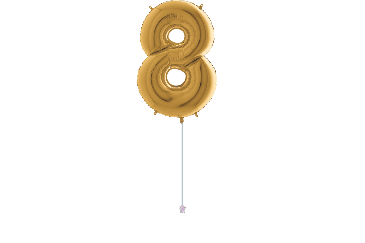 Gemar number 8 shaped foiled gold 40