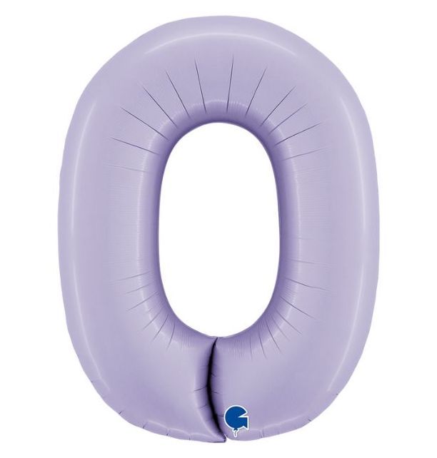 Gemar number 0 shaped foiled lilac 40