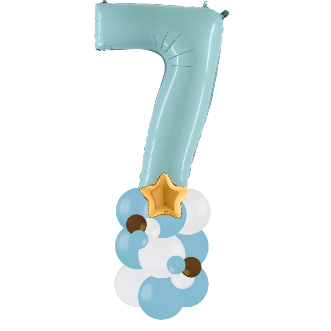 blue and white column number 7