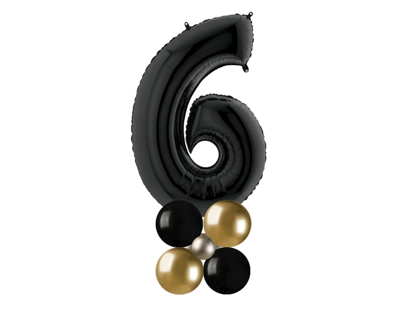 black and gold stack number 6