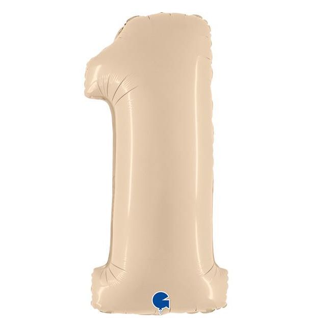 Gemar number 1 shaped Cream foiled 40