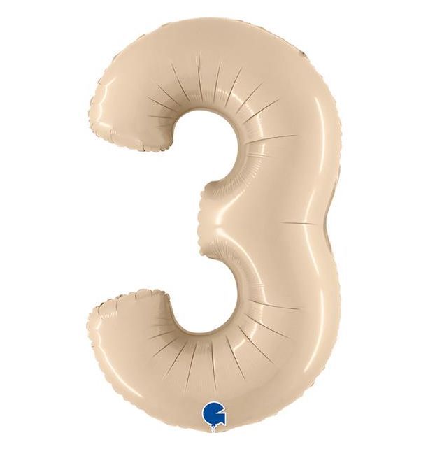 Gemar number 3 shaped foiled cream 40