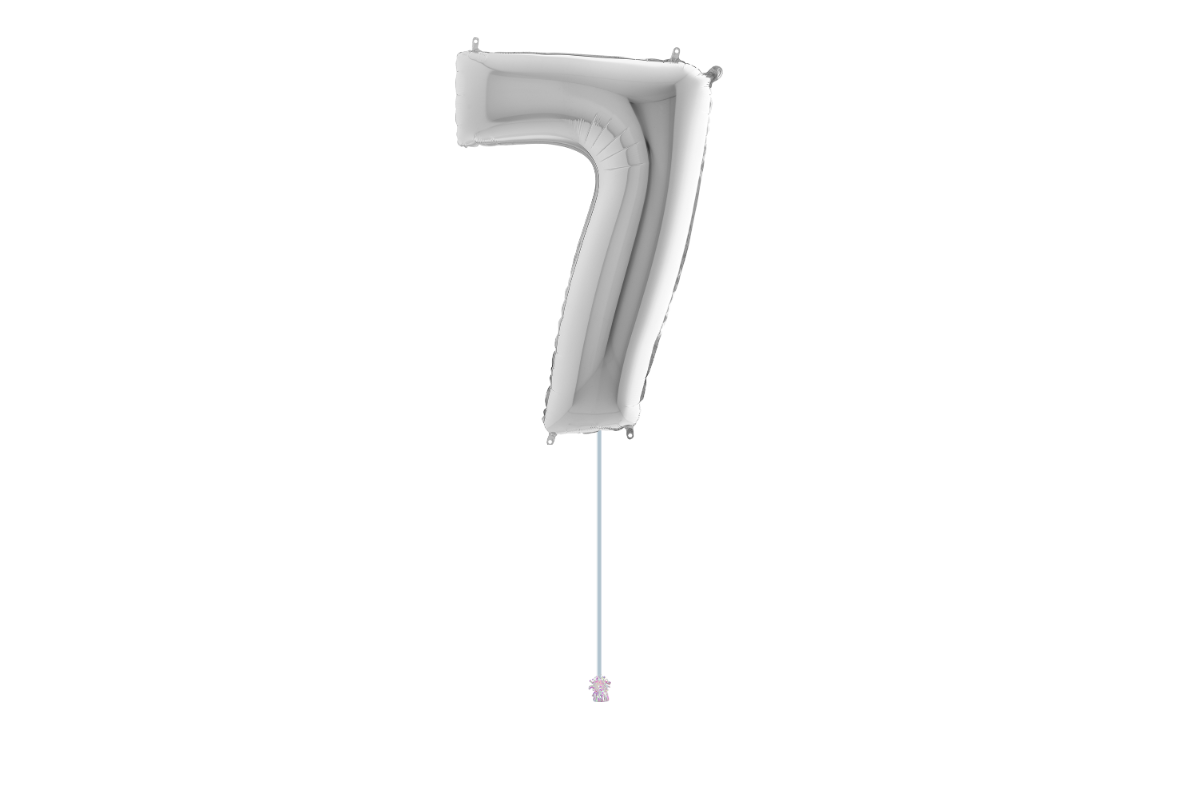 Gemar number 7 shaped foiled Silver 40