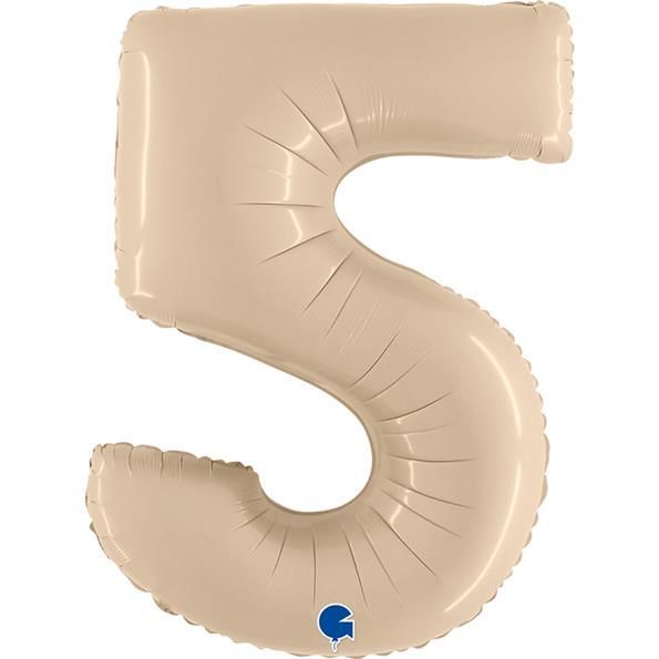 Gemar number 5 shaped foiled Cream 40