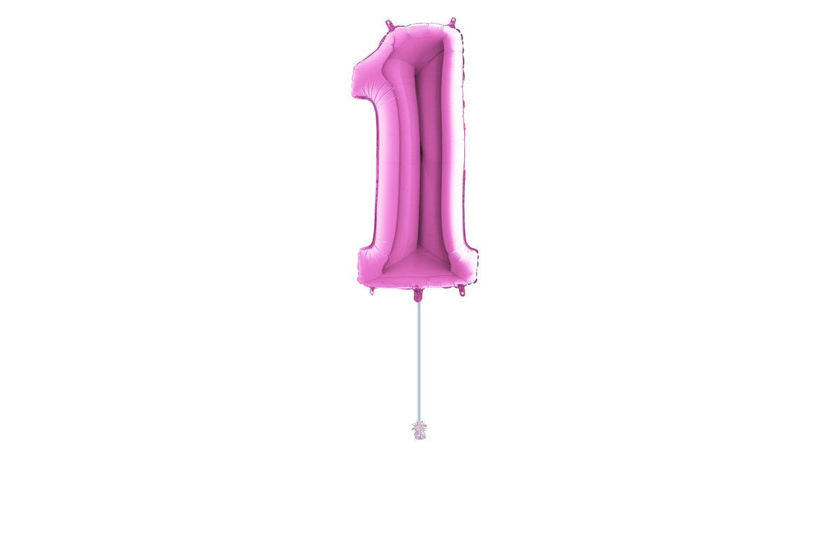 Gemar number 1 shaped Fuxia foiled 40