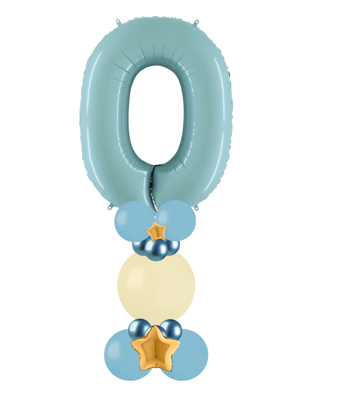 blue and white bubble column number 0