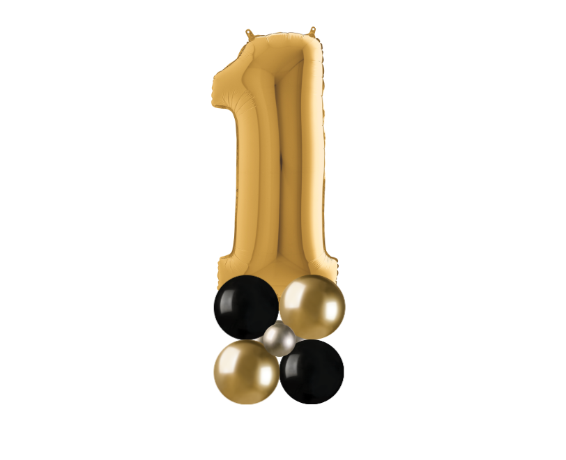 Gold and black stack number 1
