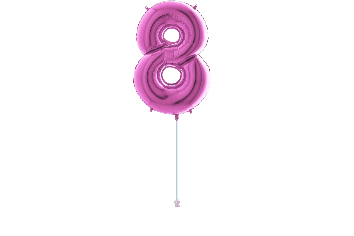 Gemar number 8 shaped foiled Fuxia 40