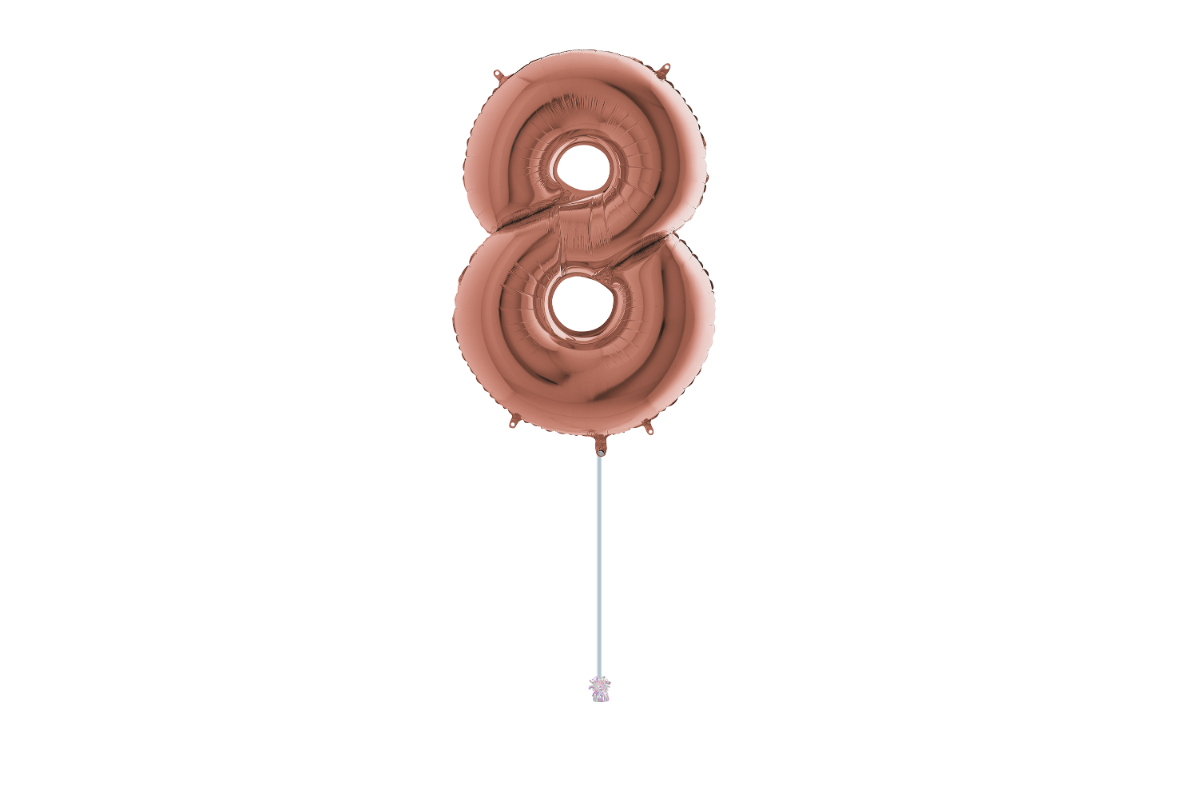 Gemar number 8 shaped foiled Rose gold 40