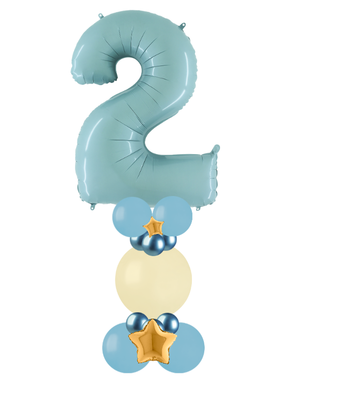 blue and white bubble column number 2