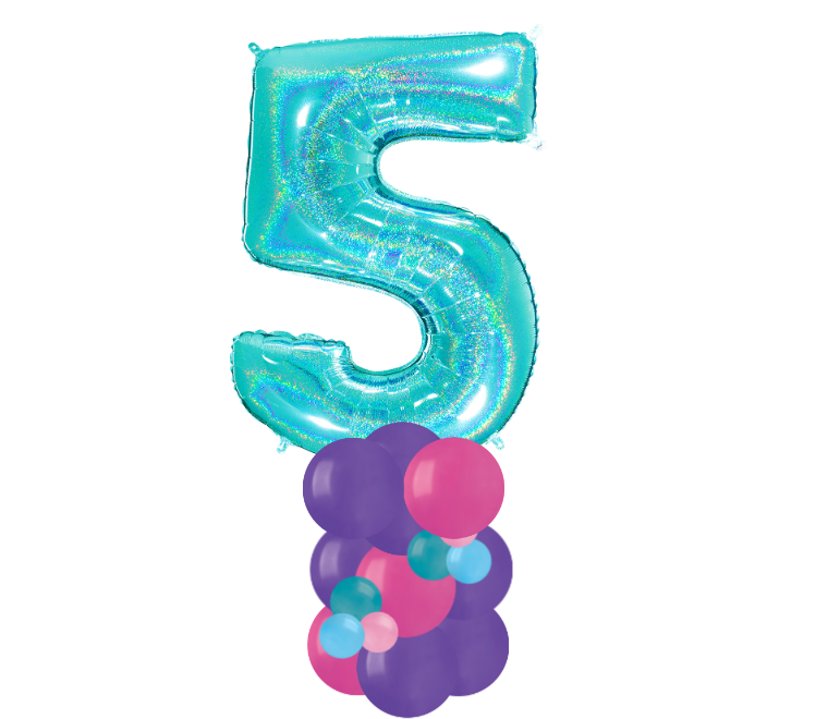 Pink and purple column number 5