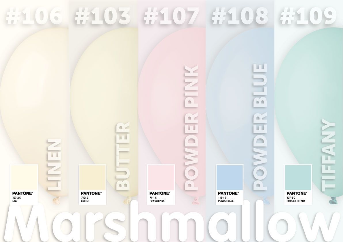 new latex ballloons from gemar, powder blue,powder pink, butter, tiffany,linen