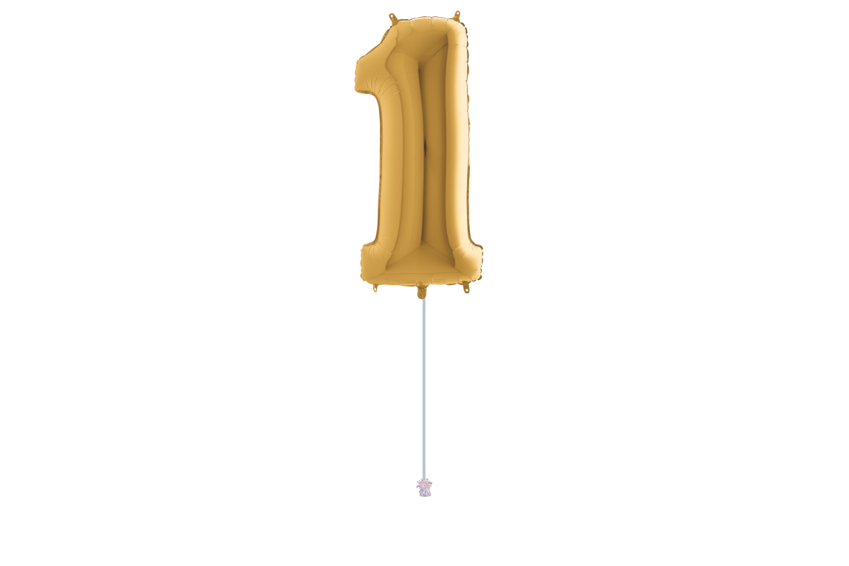 Gemar number 1 shaped foiled gold 40