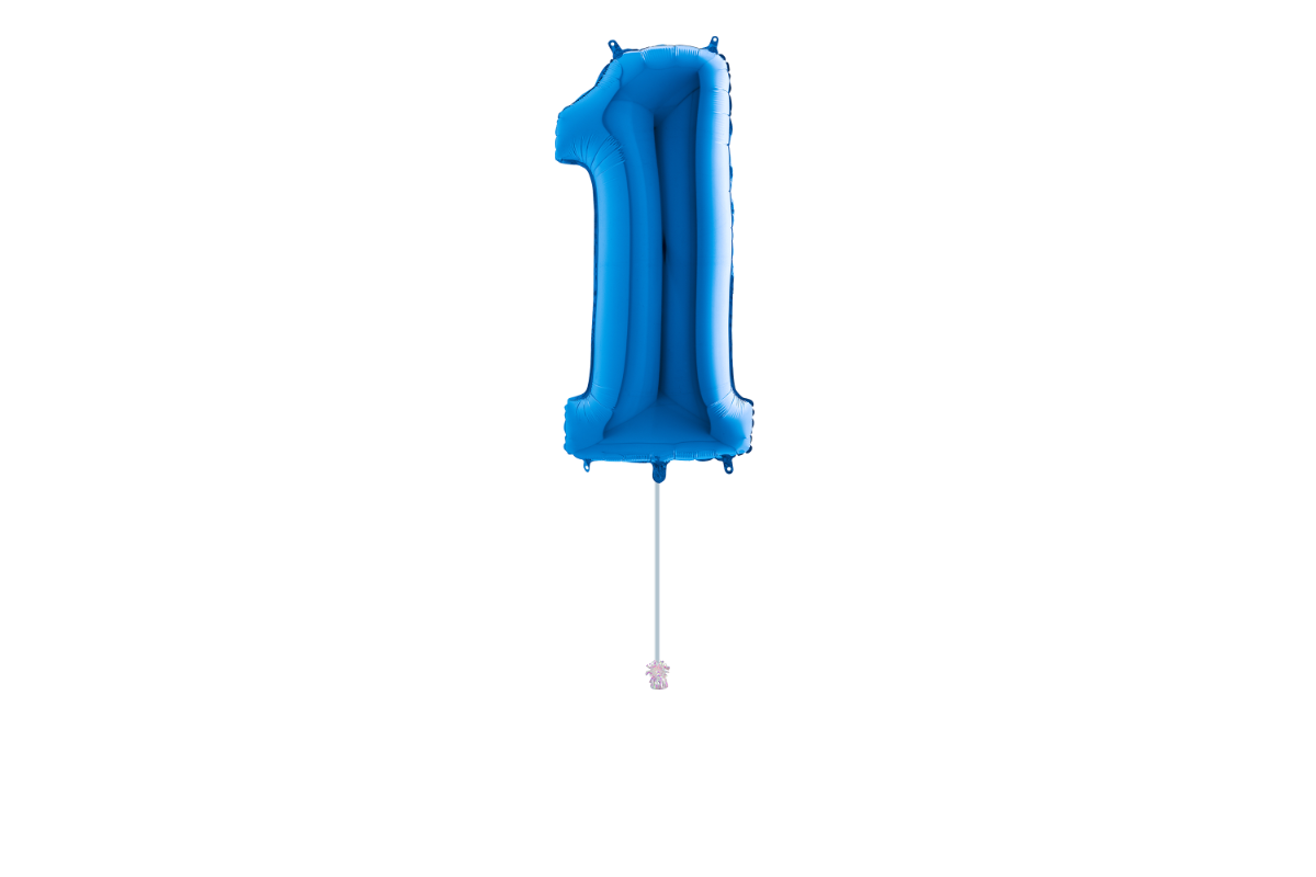 Gemar number 1 shaped Blue foiled 40