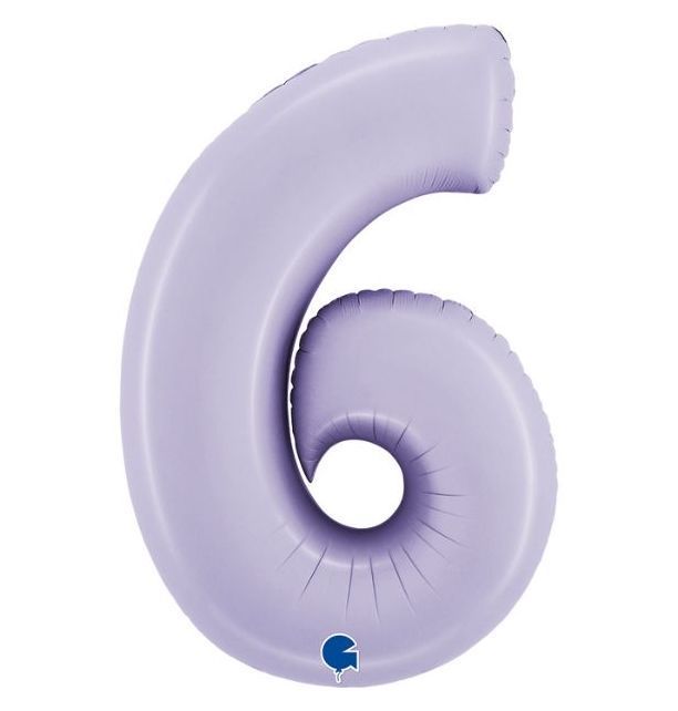Gemar number 6 shaped foiled lilac 40