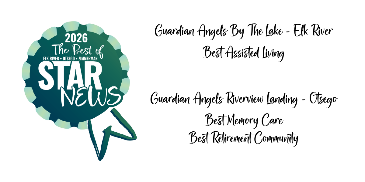 2026 Star News Best of award graphic listing awards for Guardian Angels By The Lake and Guardian Angels Riverview Landing.