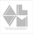 Gray geometric logo with the text “Asociación Latinoamericana de Visual Merchandising” underneath.