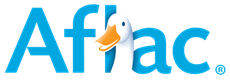 Aflac logo with a duck head in place of the 