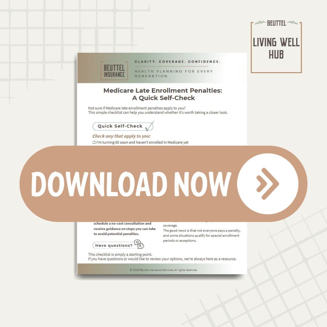 Download button over a document with Living Well Hub logo.