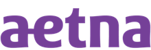 Aetna logo in purple text.