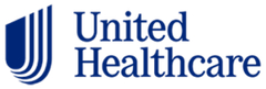 United Healthcare logo with a blue symbol and text on a white background.