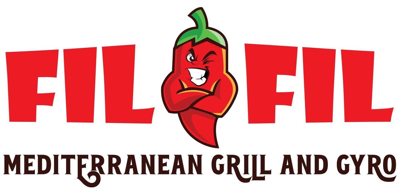 FiL FiL Restaurant The logo for fil fil mediterranean grill and gyro has a red pepper on it.