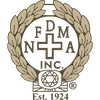 FDMHA Inc. logo with laurel wreath and cross, black and tan, Est. 1924