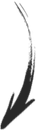 A black and white drawing of an arrow on a white background.