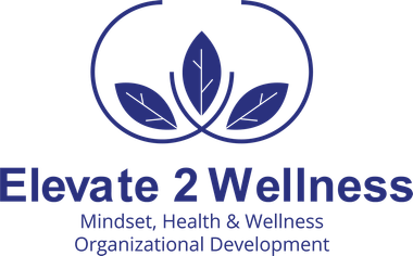 A logo for elevate 2 wellness mindset , health and wellness organizational development.