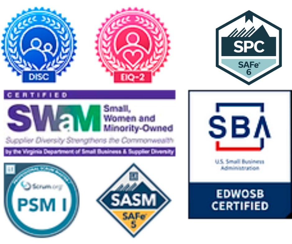 A collage of logos for small women and minority owned businesses