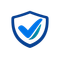 Blue shield with a checkmark icon, symbolizing security or verification