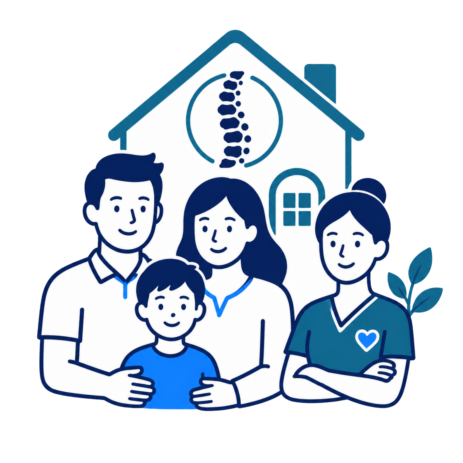 Healthcare checklist with heartbeat, x-ray, and medical icons in blue circular design