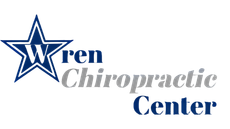 Wren Chiropractic Center logo with blue star and blue and gray text