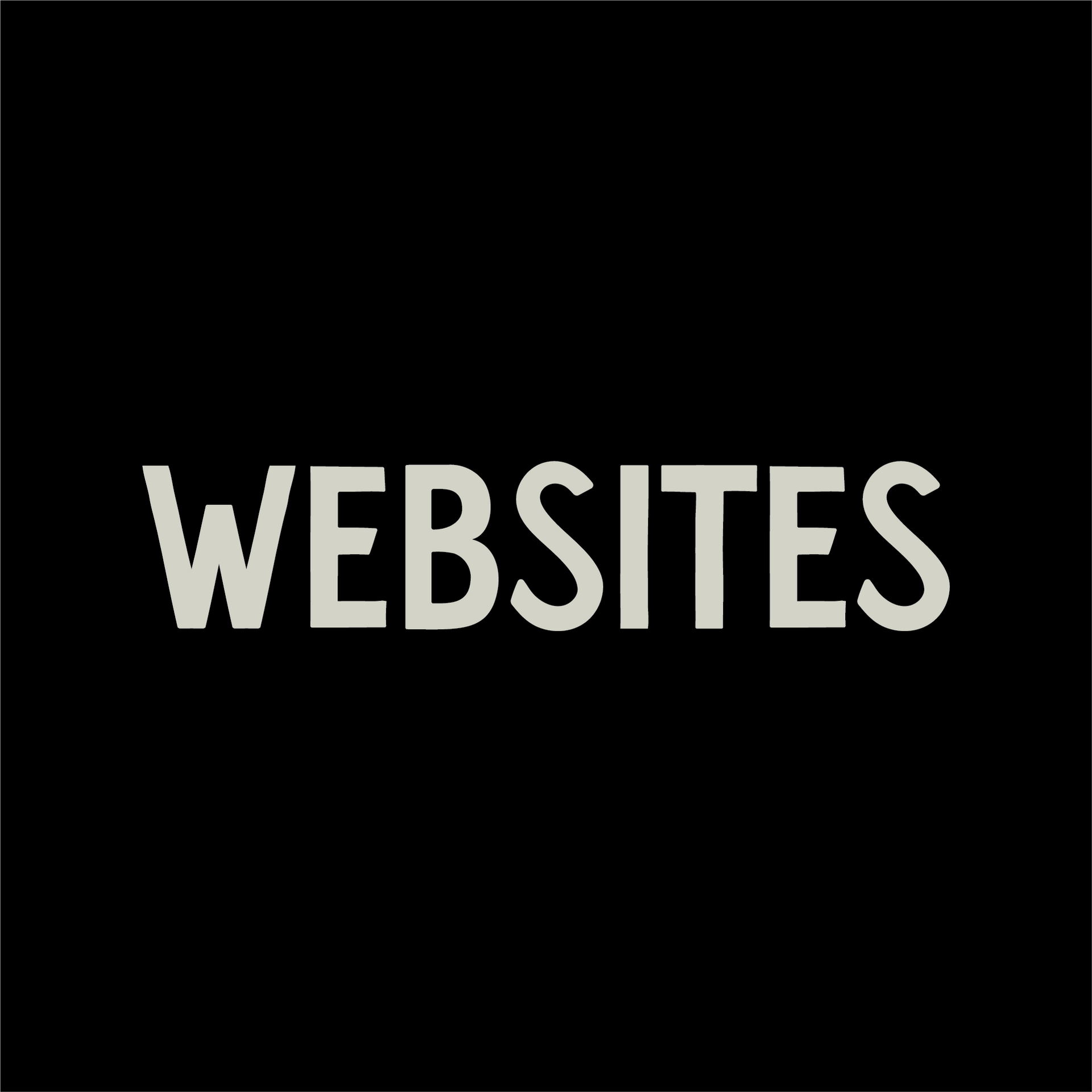 The word websites is written in white on a black background.