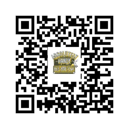 Black-and-white QR code with a small gold-and-black logo in the center