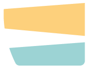 Two offset, trapezoid shapes, one yellow, one blue.
