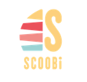 Logo: Colorful stacked shapes with