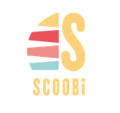 Logo: Colorful stacked shapes with