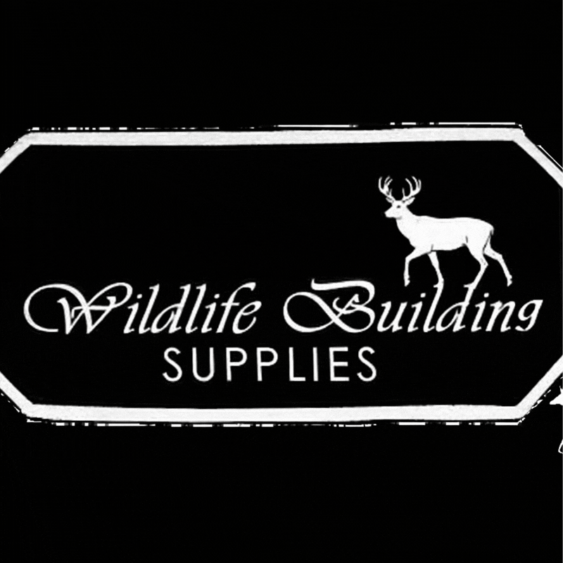 A black and white logo for wildlife building supplies