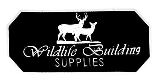 A black and white logo for wildlife building supplies