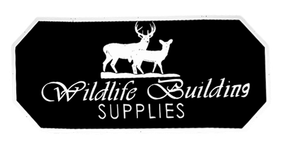 A black and white logo for wildlife building supplies